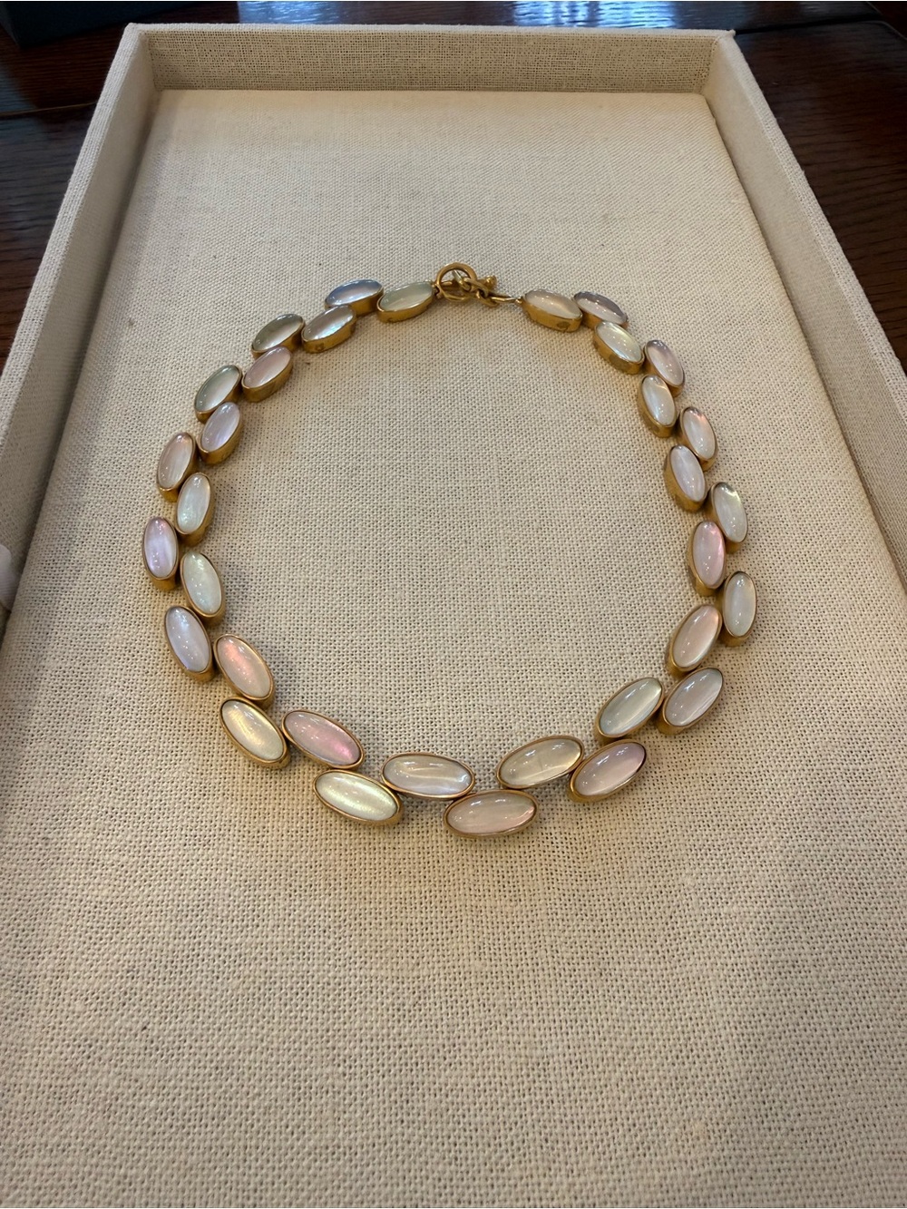 Steve Vaubel - Gold Oval Opal-Link Necklace - Picture 2 of 3